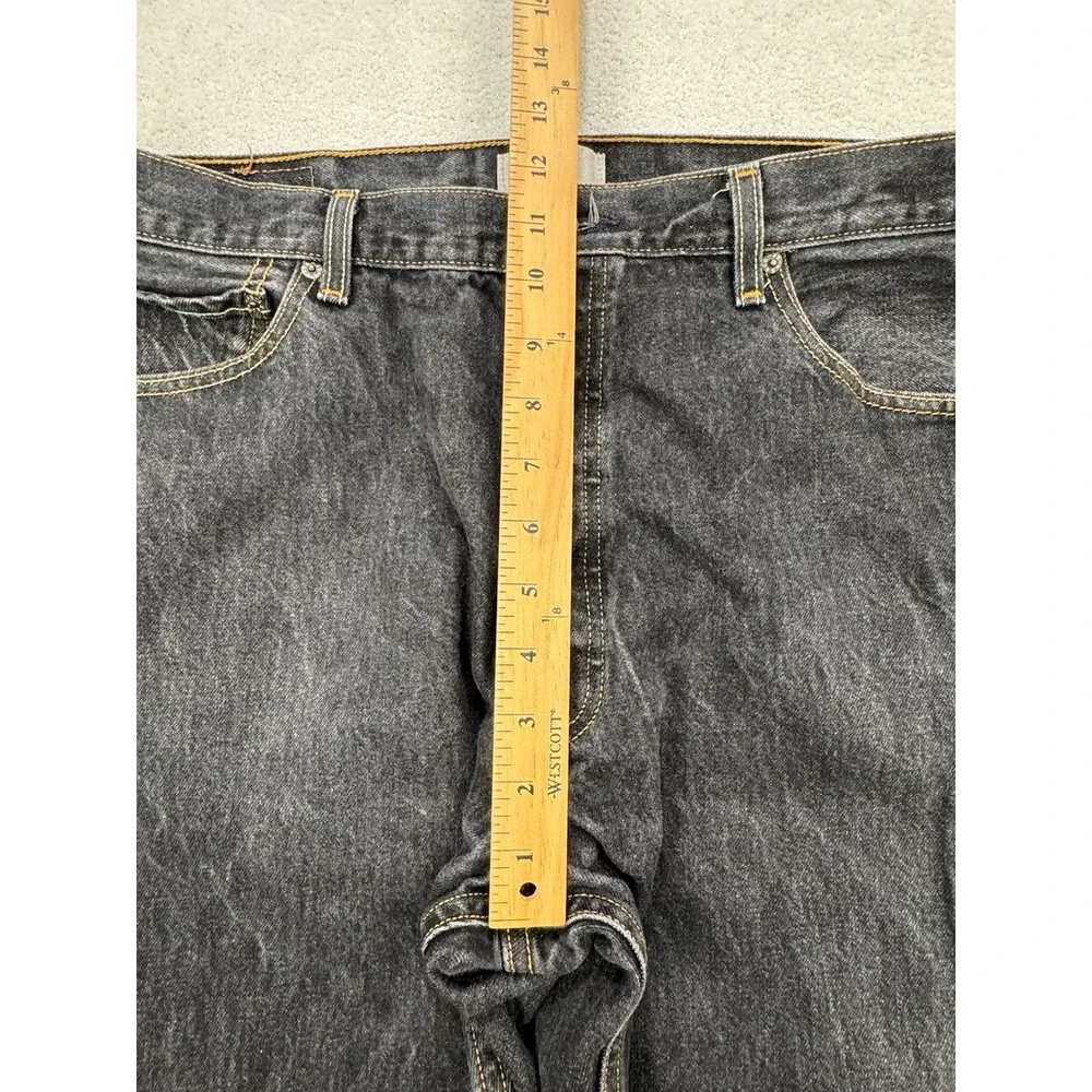 Levi's 501 Jeans Men 38x32 Black Straight Leg Button Fly Distressed Denim‎